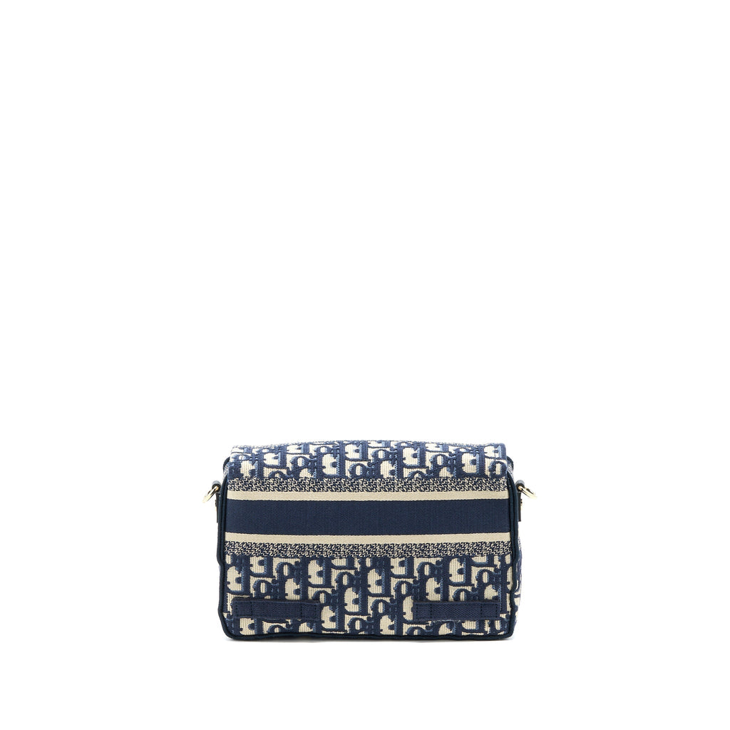 DIOR SMALL DIORCAMP BAG BLUE OBLIQUE EMBROIDERY LGHW