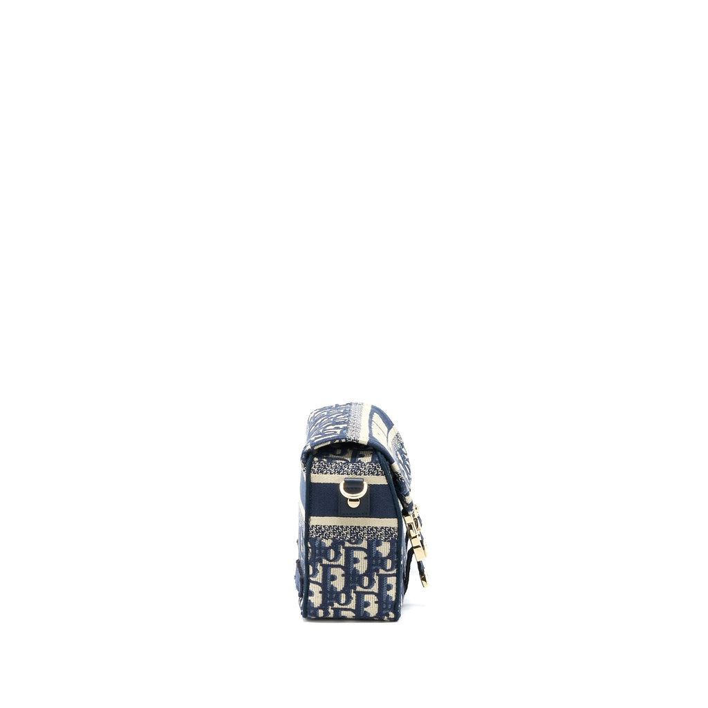 DIOR SMALL DIORCAMP BAG BLUE OBLIQUE EMBROIDERY LGHW
