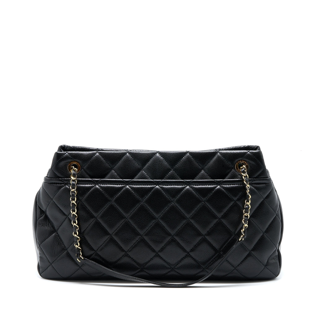 CHANEL MATELASSE CHAIN TOTE BAG CAVIAR BLACK GHW
