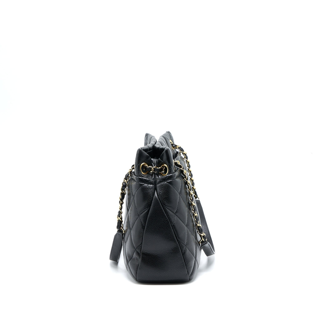 CHANEL MATELASSE CHAIN TOTE BAG CAVIAR BLACK GHW