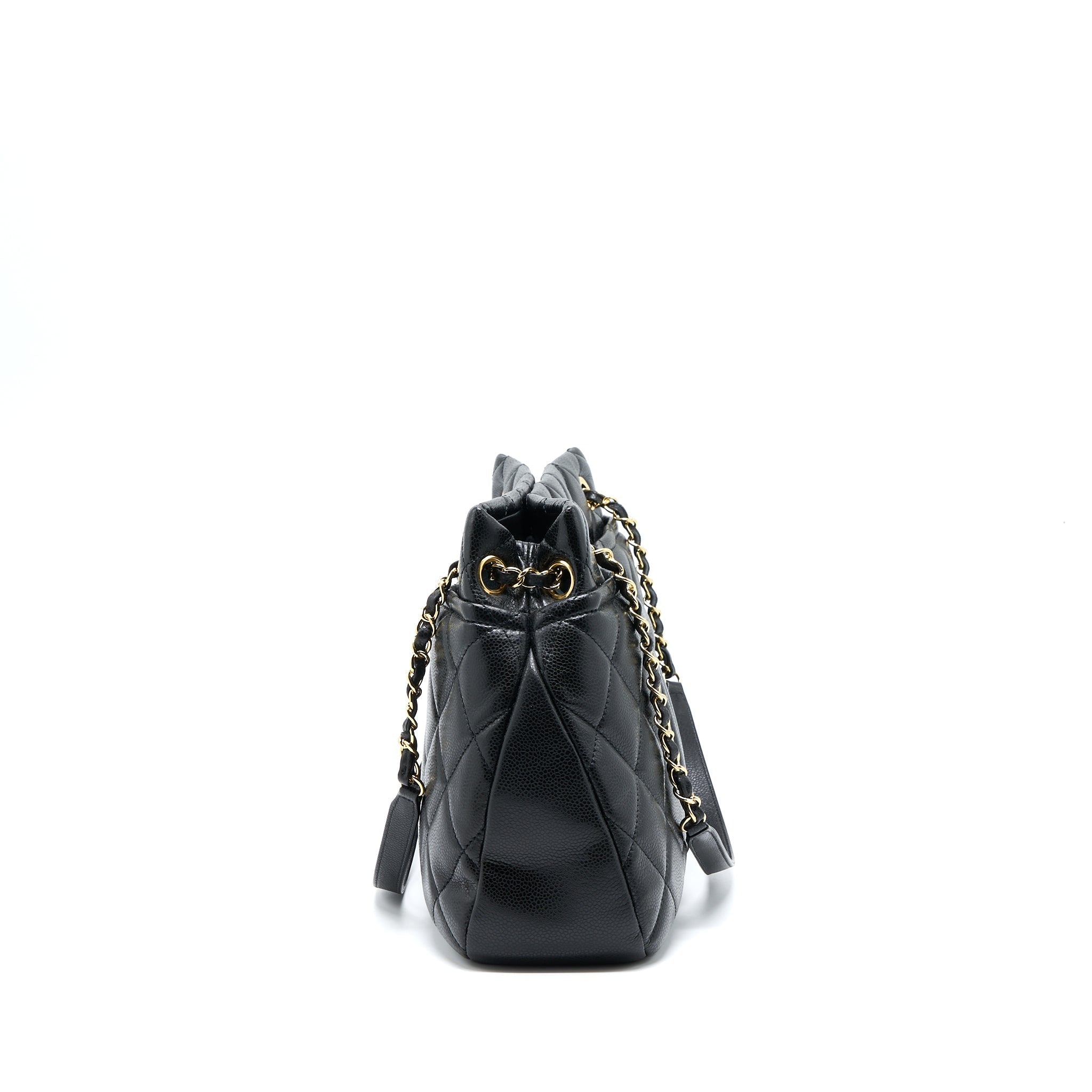 CHANEL MATELASSE CHAIN TOTE BAG CAVIAR BLACK GHW