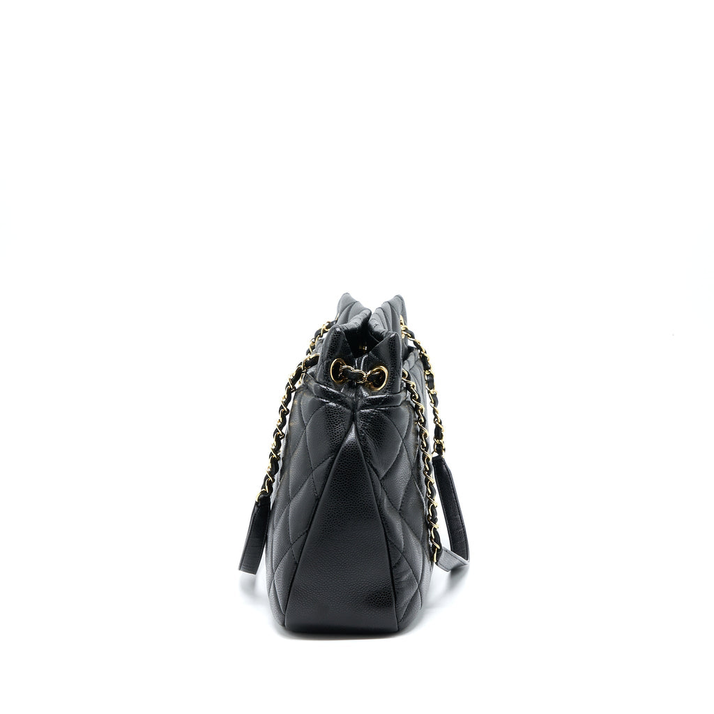 CHANEL MATELASSE CHAIN TOTE BAG CAVIAR BLACK GHW