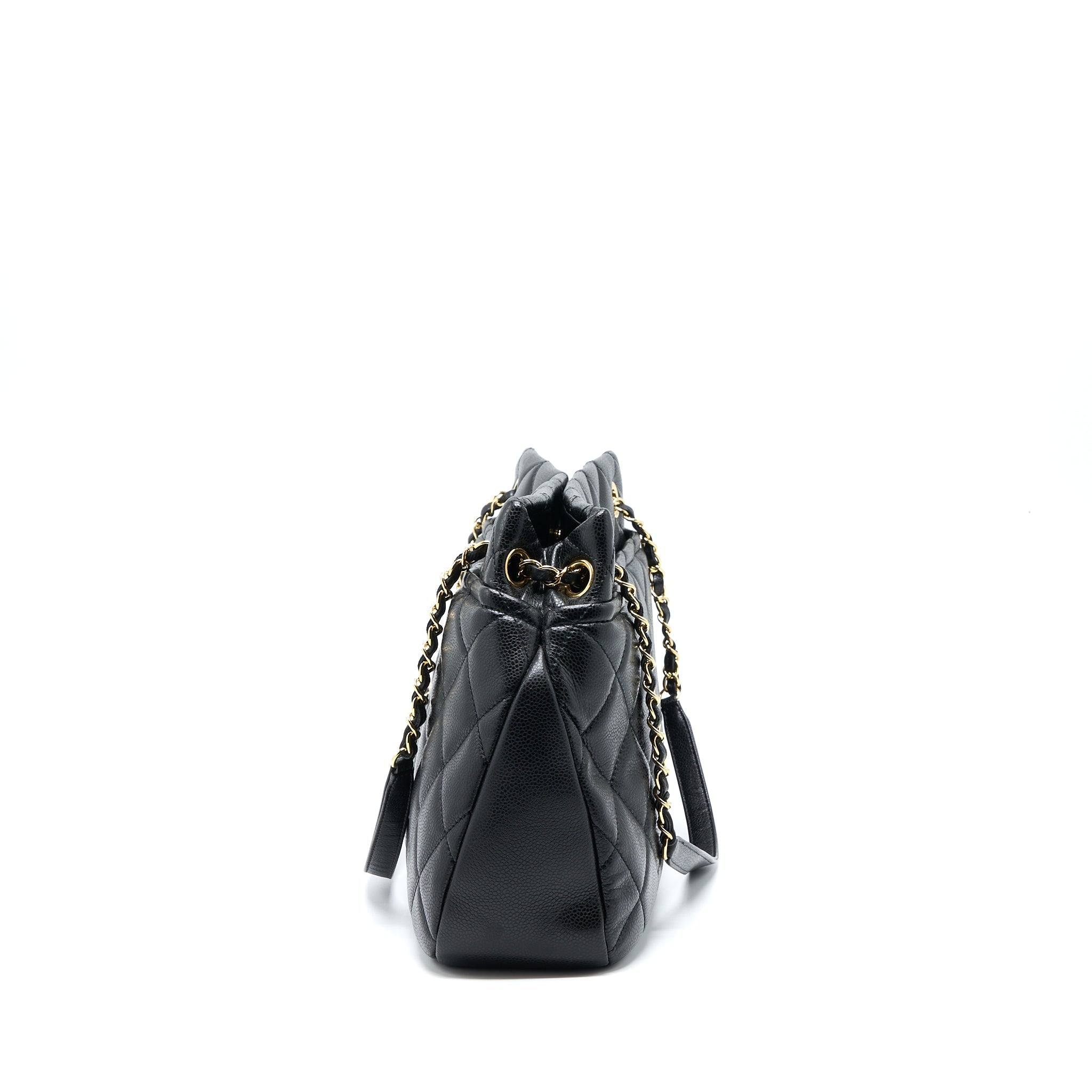 CHANEL MATELASSE CHAIN TOTE BAG CAVIAR BLACK GHW