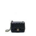 CHANEL MINI SQUARE FLAP BAG LAMBSKIN BLACK LGHW