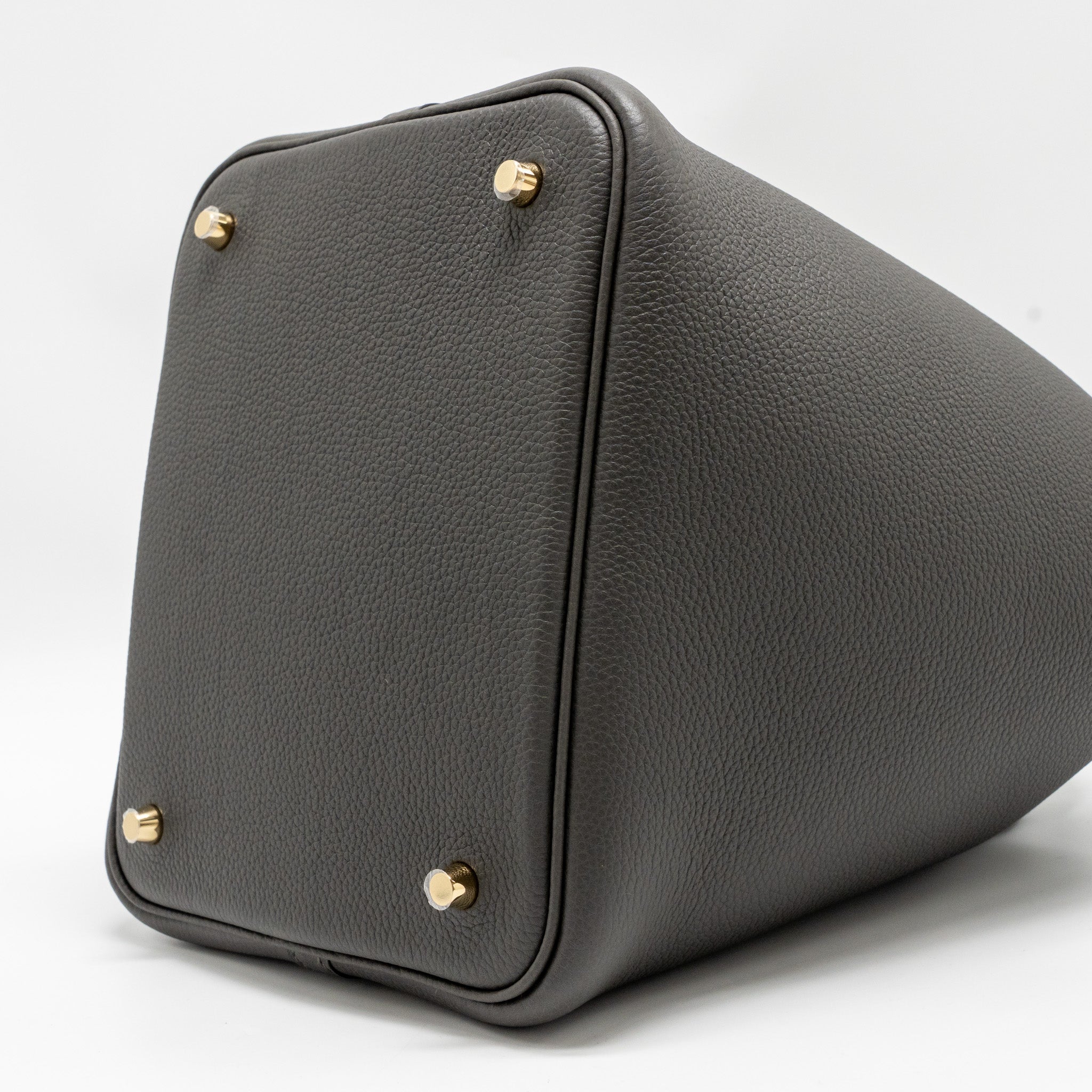 HERMES PICOTIN 22 LOCK BAG TAURILLON MAURICE GRAPHITE GHW