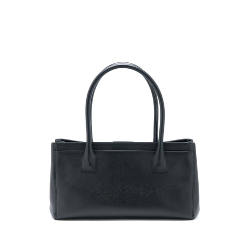 CHANEL CERF TOTE BAG GRAINED CALFSKIN BLACK SHW