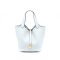 HERMES PICOTIN 22 CLEMENCE BLEU PALE GHW