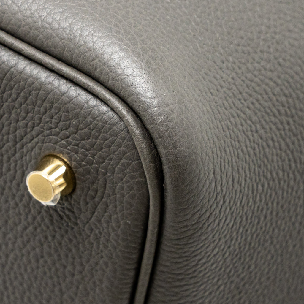 HERMES PICOTIN 22 LOCK BAG TAURILLON MAURICE GRAPHITE GHW
