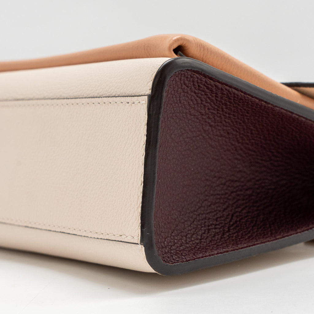 LOUIS VUITTON MYLOCKME BB CALFSKIN BURGUNDY/WHITE/PINK SHW