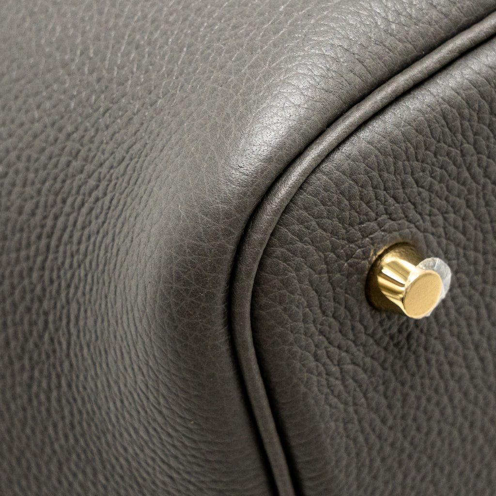 HERMES PICOTIN 22 LOCK BAG TAURILLON MAURICE GRAPHITE GHW
