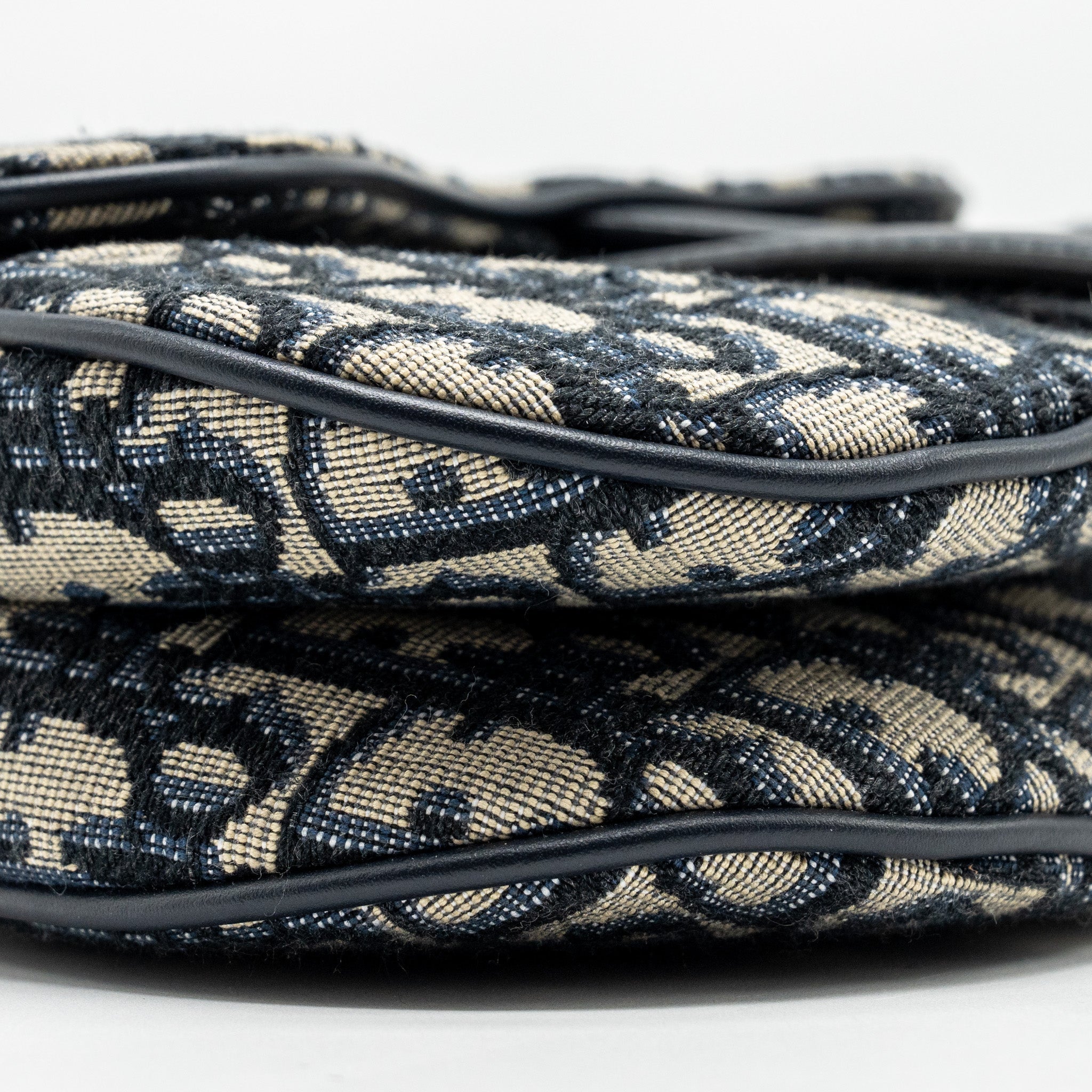 DIOR MINI SADDLE BAG OBLIQUE JACQUARD BLUE GHW