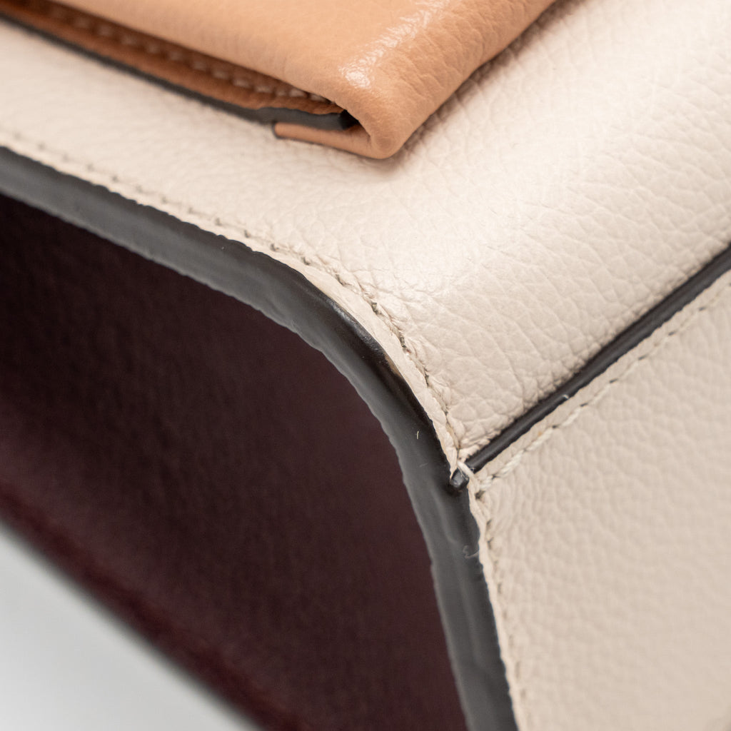 LOUIS VUITTON MYLOCKME BB CALFSKIN BURGUNDY/WHITE/PINK SHW