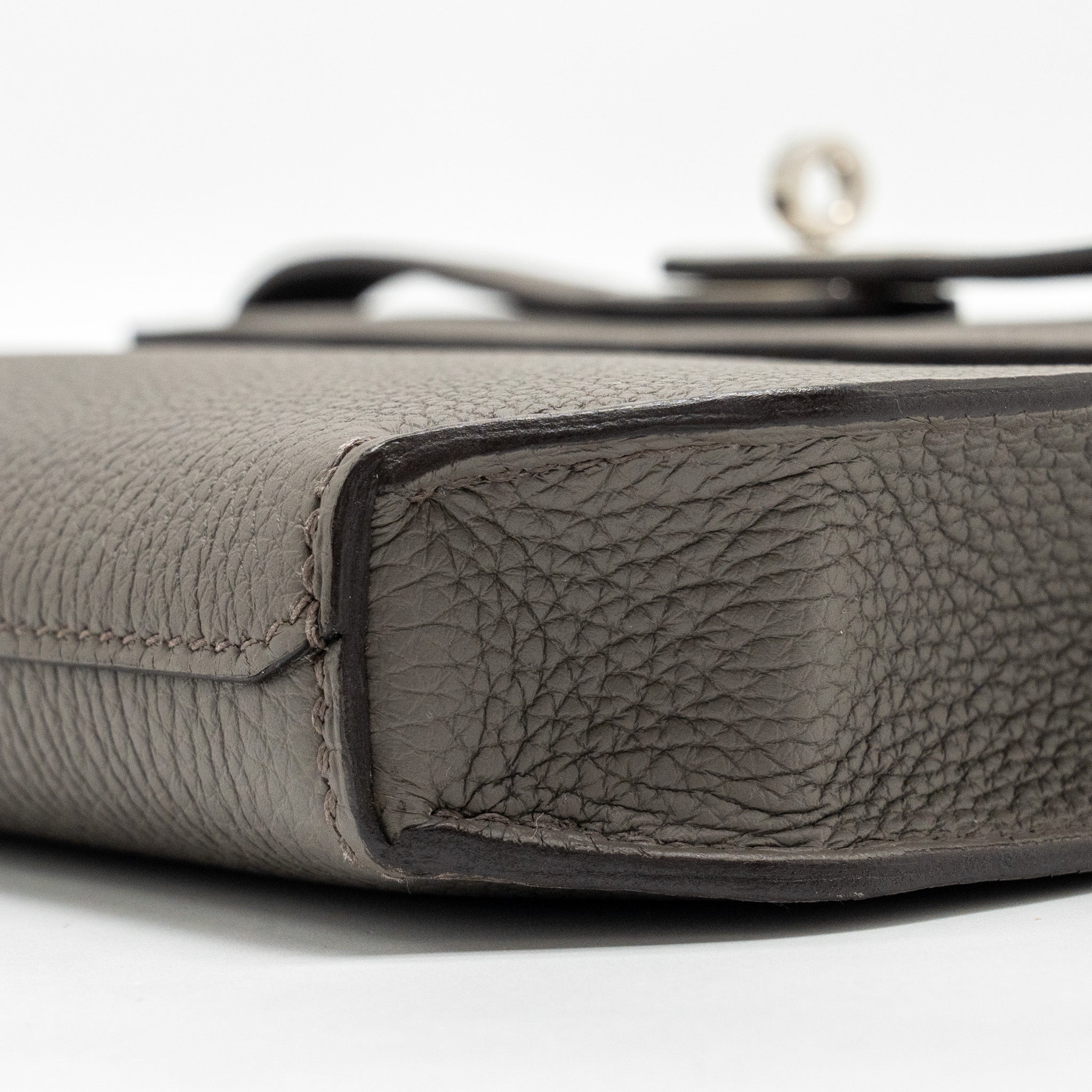 HERMES POCHETTE KELLY DEPECHES 25 TOGO GRIS ETAIN SHW