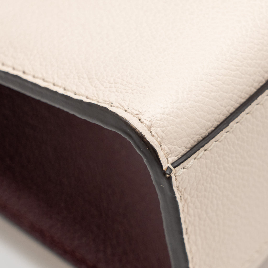 LOUIS VUITTON MYLOCKME BB CALFSKIN BURGUNDY/WHITE/PINK SHW