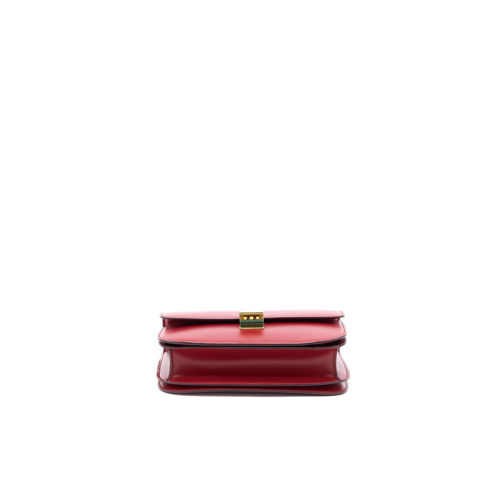 CELINE MEDIUM CLASSIC BOX BAG CALFSKIN RED GHW