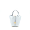 Hermes Picotin 18 Lock Bag Clemence Blue Pale GHW