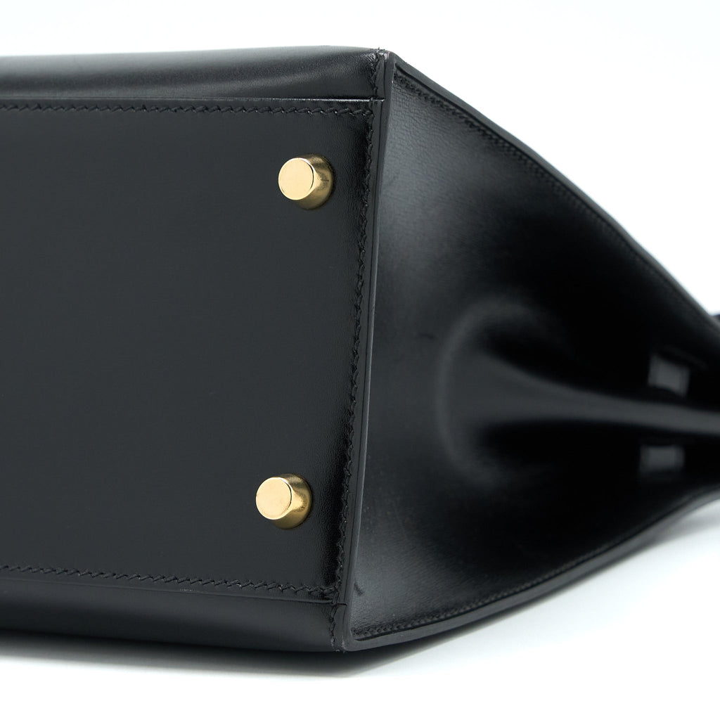 HERMES VINTAGE KELLY 32 BOX BLACK GHW