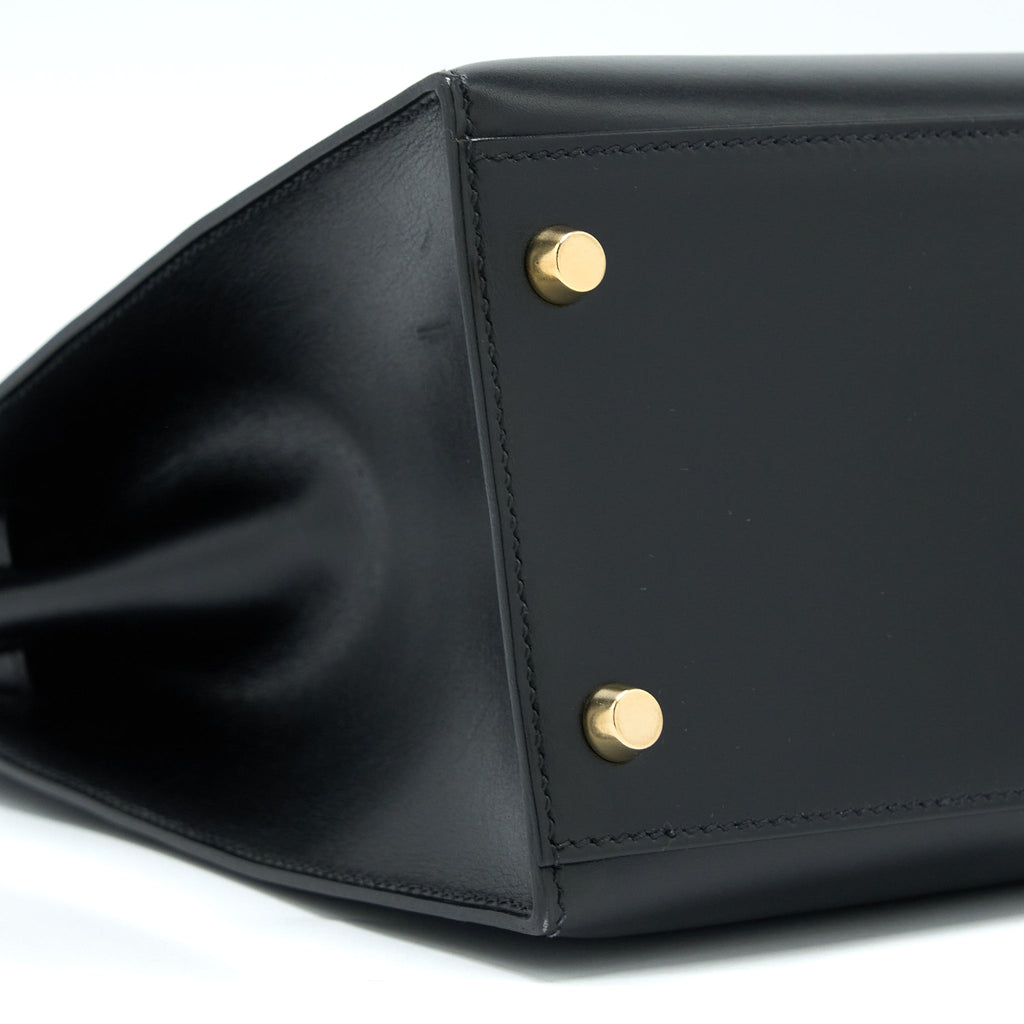 HERMES VINTAGE KELLY 32 BOX BLACK GHW