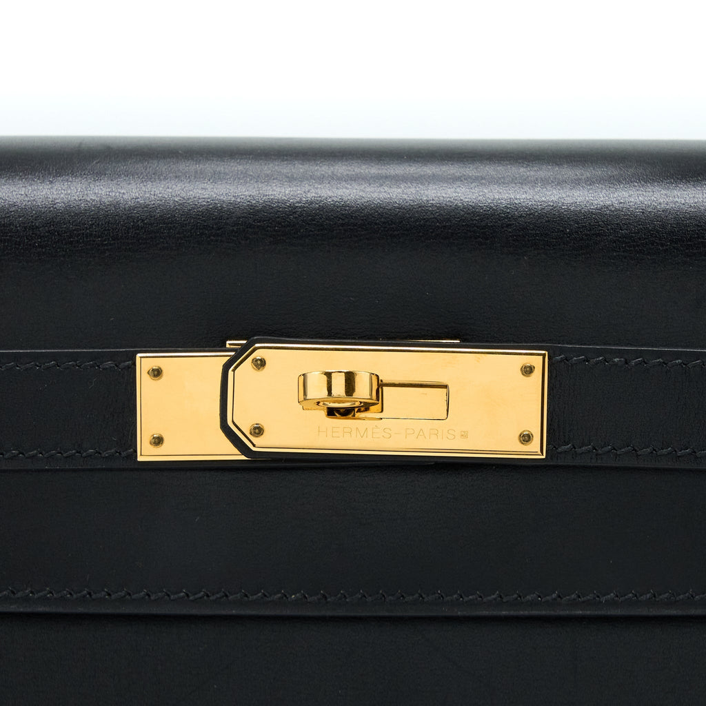 HERMES VINTAGE KELLY 32 BOX BLACK GHW