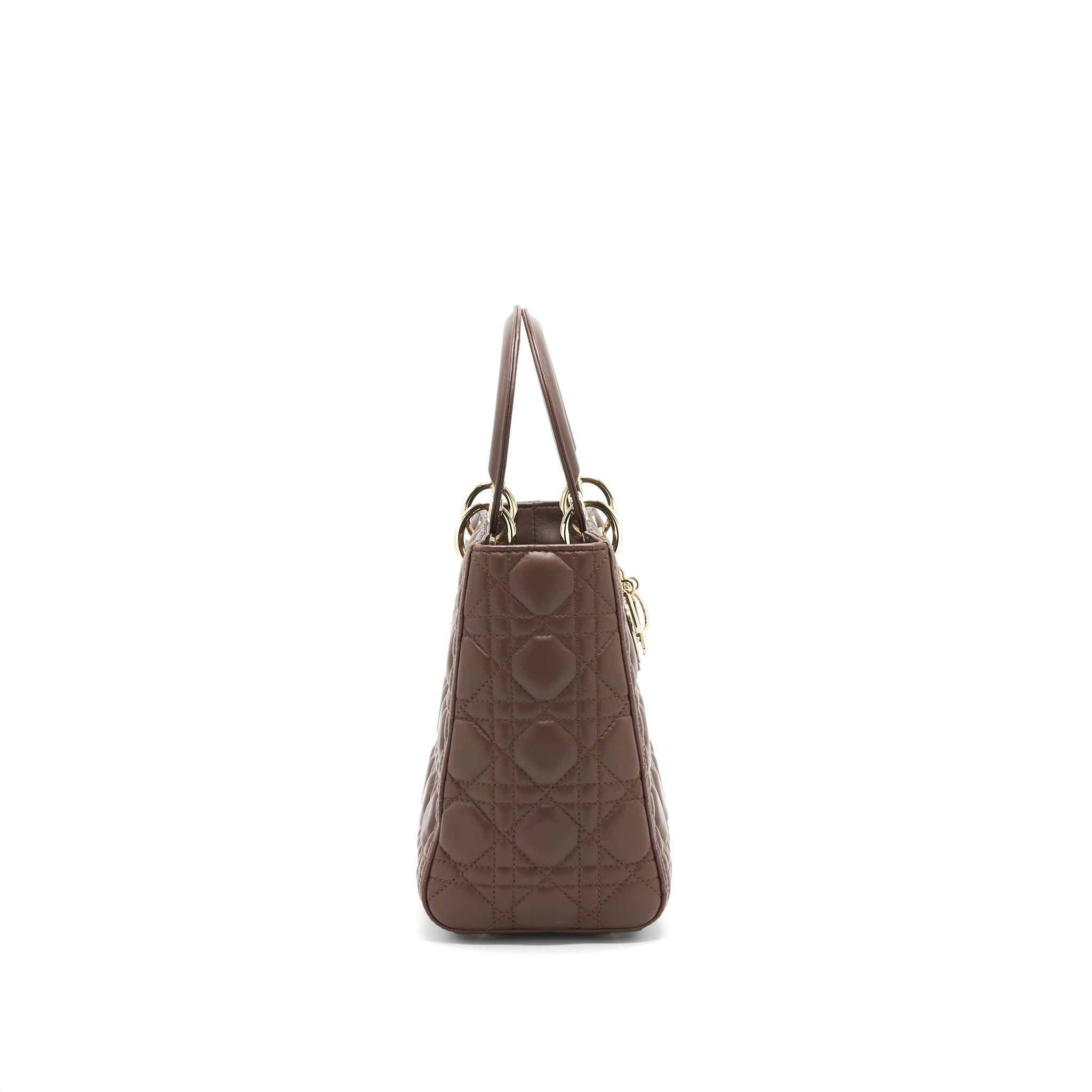 DIOR MEDIUM LADY DIOR CHOCOLATE BROWN LGHW