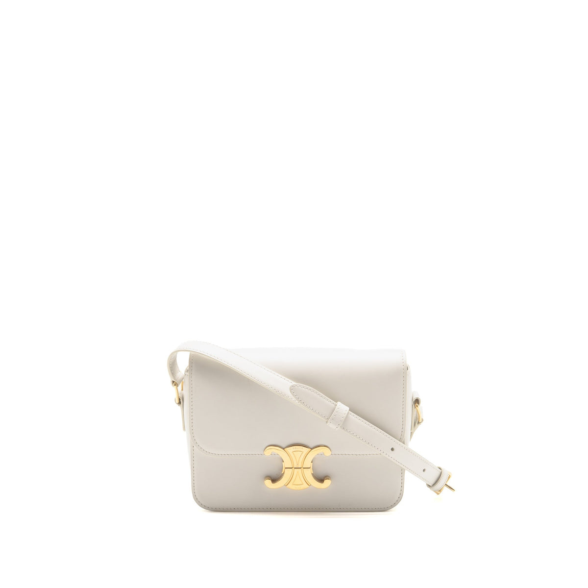 Celine teen triomphe bag calfskin white GHW