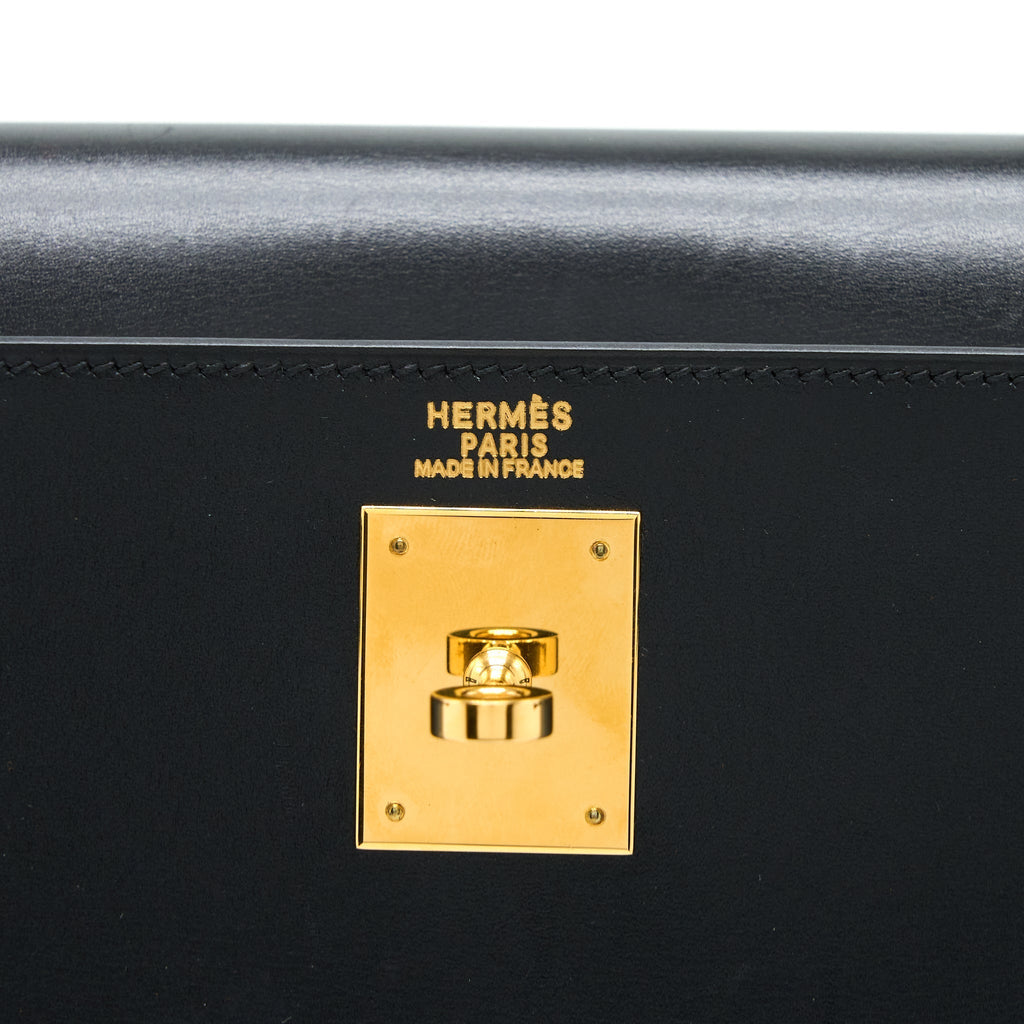 HERMES VINTAGE KELLY 32 BOX BLACK GHW