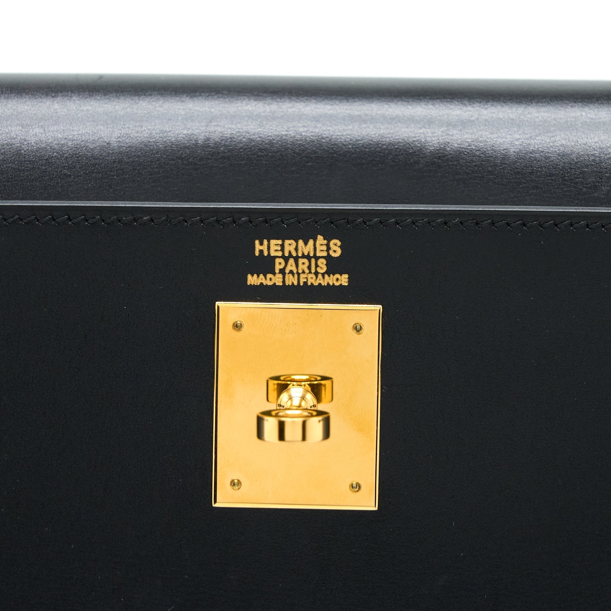 HERMES VINTAGE KELLY 32 BOX BLACK GHW