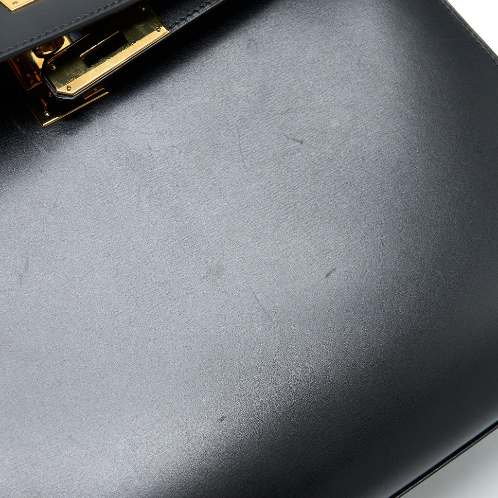 HERMES VINTAGE KELLY 32 BOX BLACK GHW