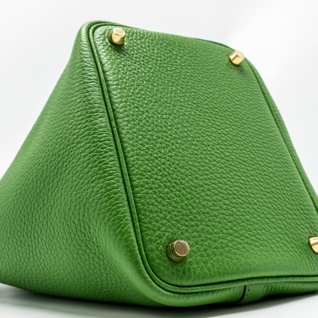 HERMES PICOTIN 18 LOCK BAG CLEMENCE VERT YUCCA GHW