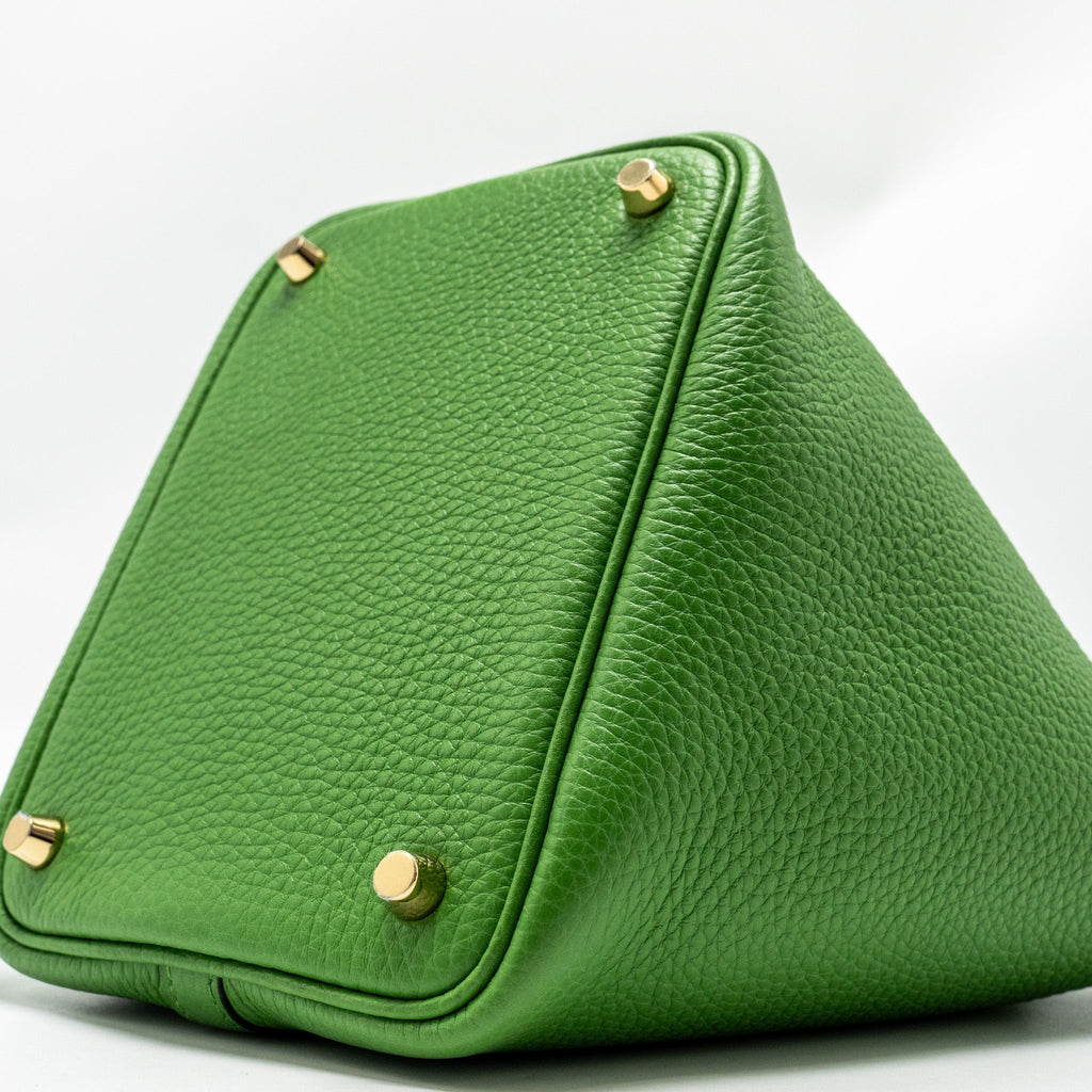 HERMES PICOTIN 18 LOCK BAG CLEMENCE VERT YUCCA GHW