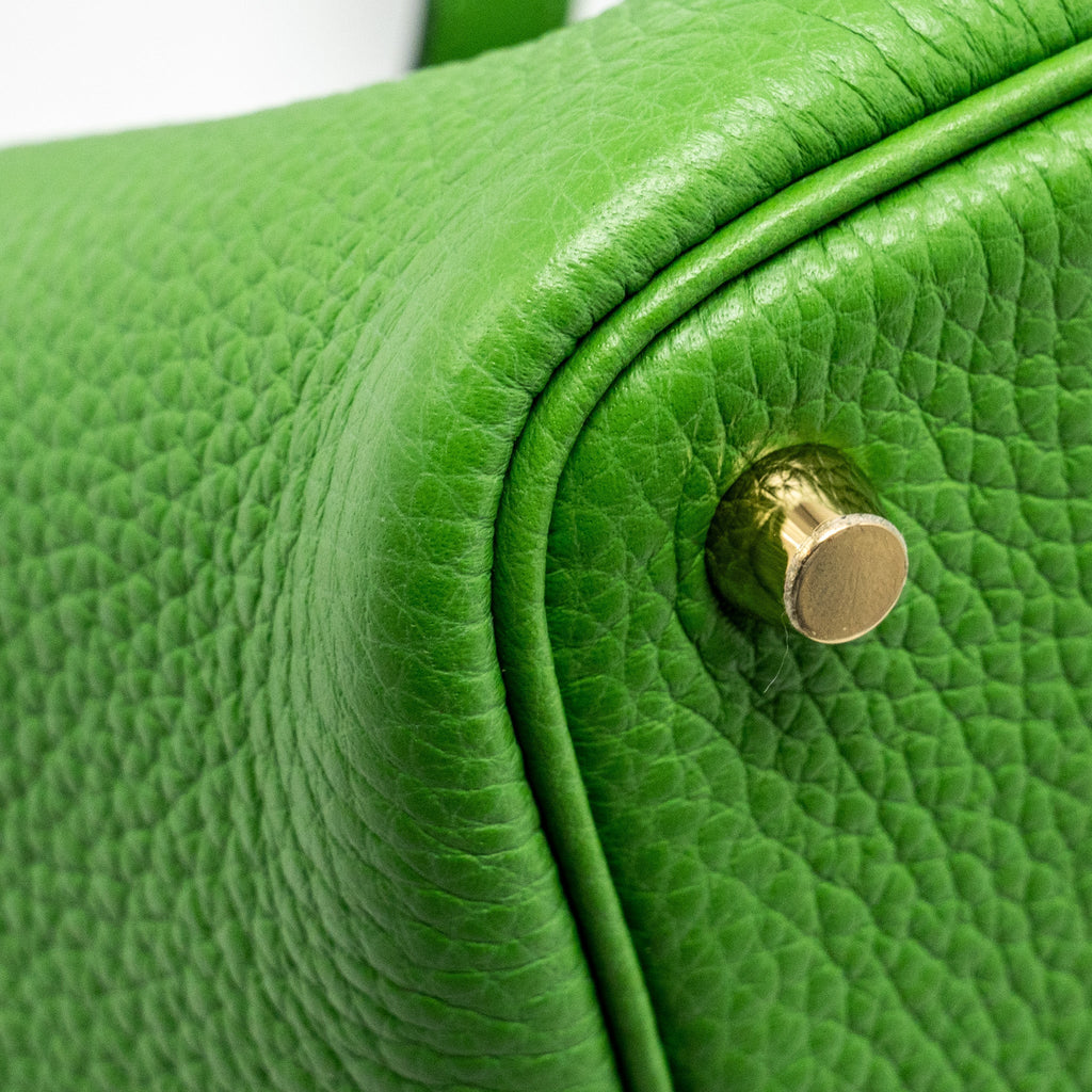 HERMES PICOTIN 18 LOCK BAG CLEMENCE VERT YUCCA GHW