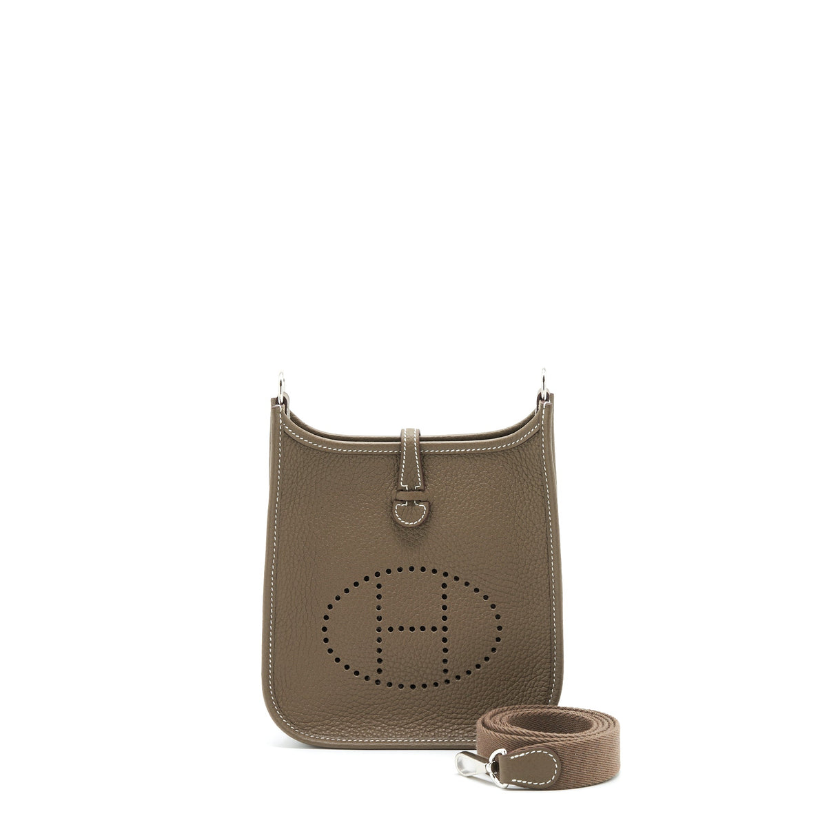 Hermes Mini Evelyne Clemence Etoupe SHW