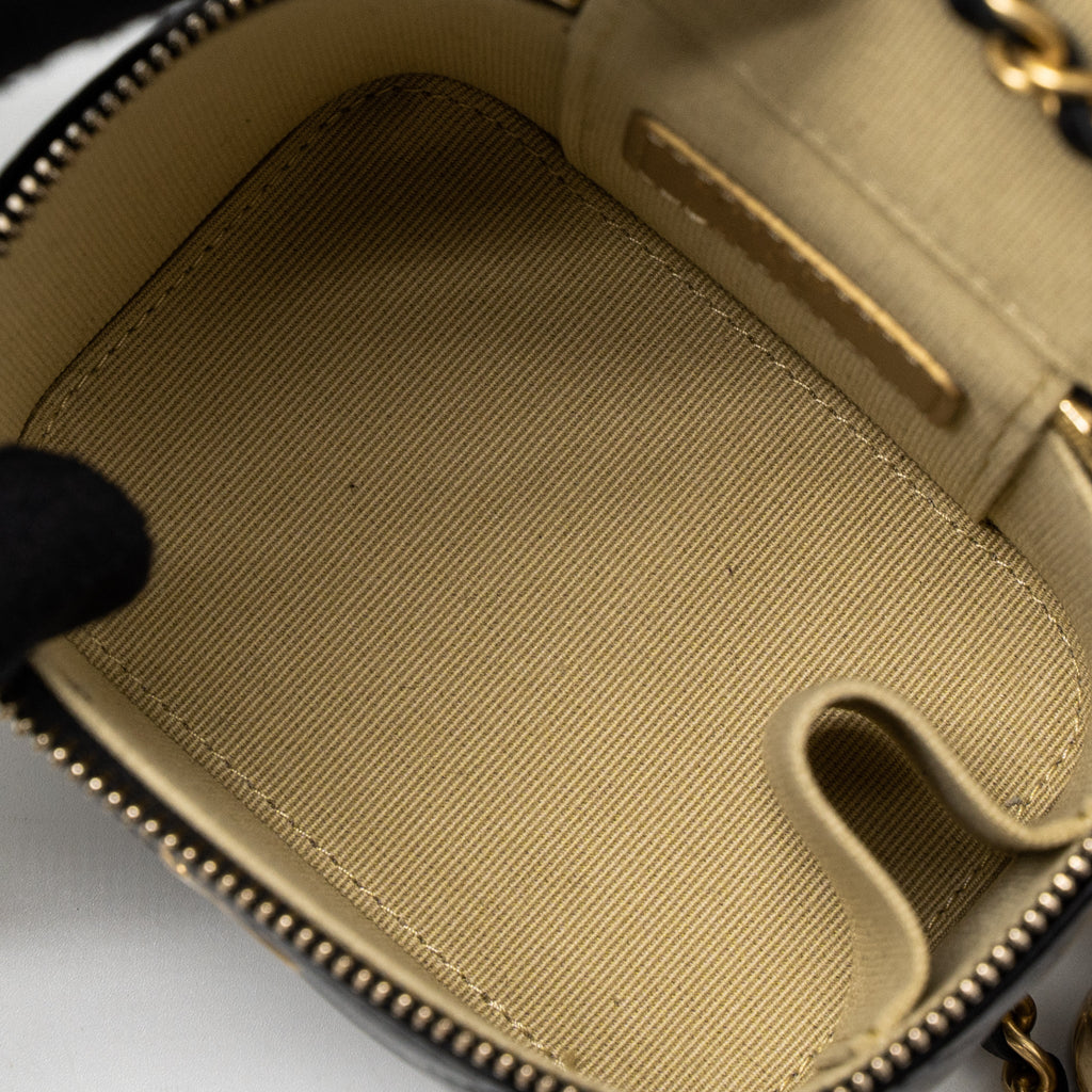 CHANEL PEARL CRUSH MINI VANITY CASE LAMBSKIN BLACK GHW