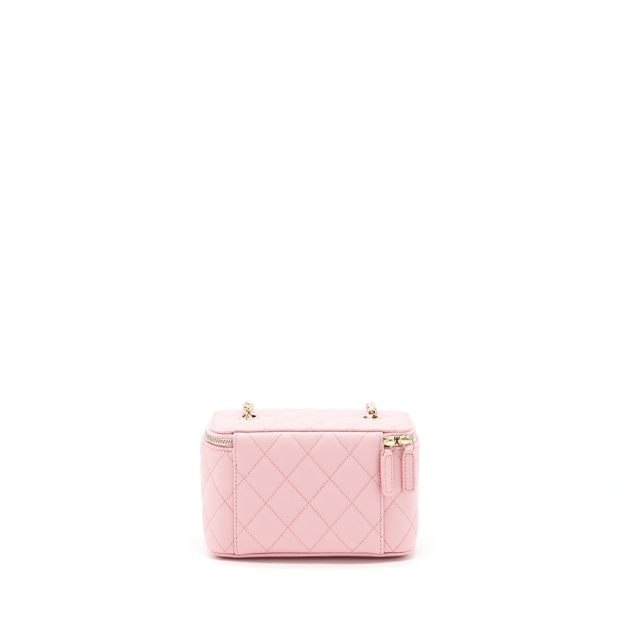 CHANEL 22C LONG VANITY WITH CHAIN CAVIAR LIGHT PINK LGHW