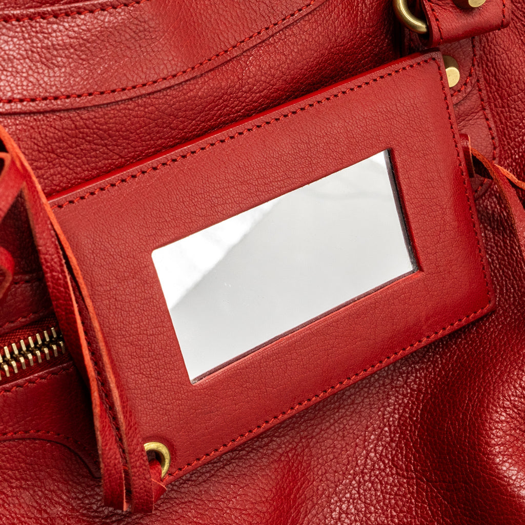 BALENCIAGA CITY BAG LEATHER RED LGHW