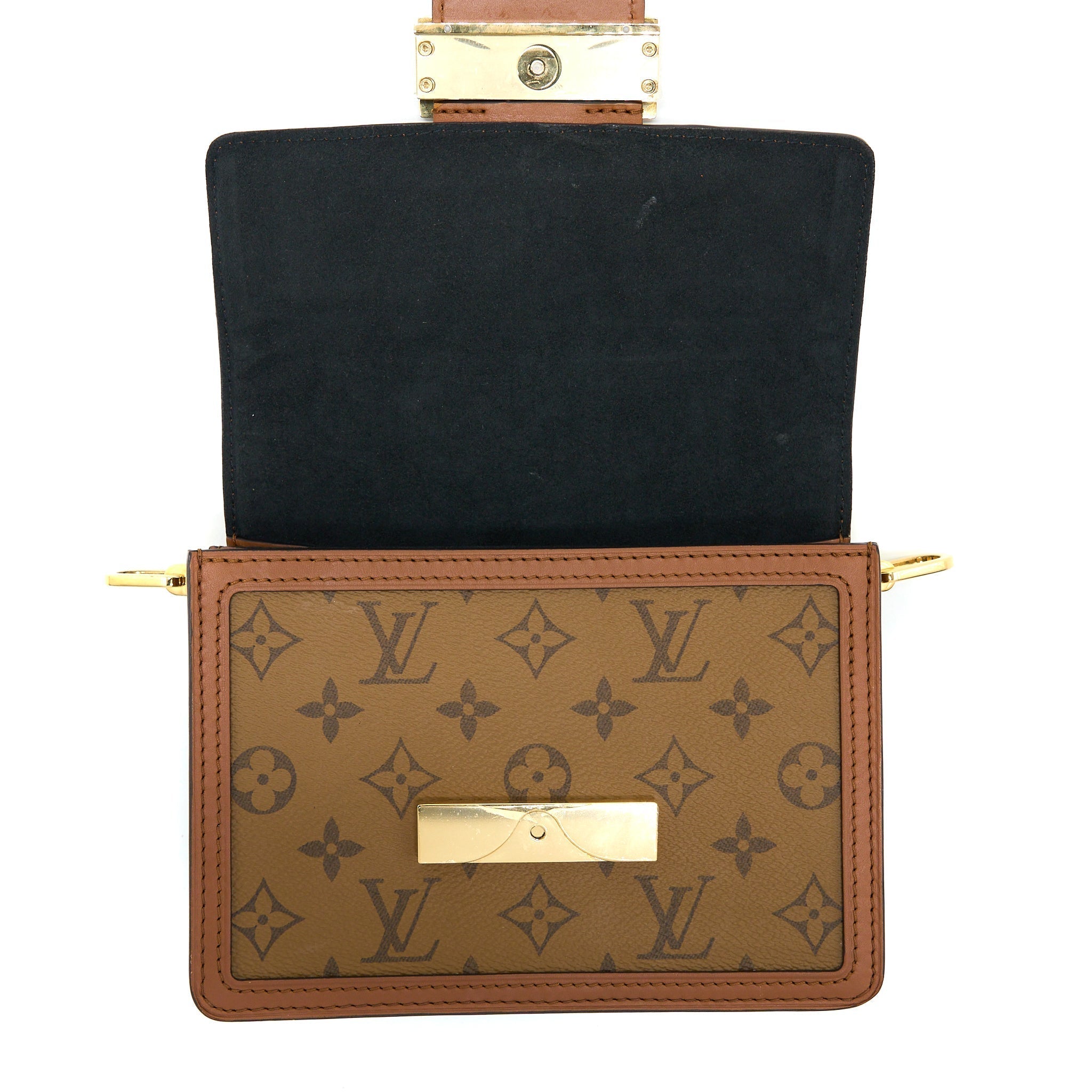 LOUIS VUITTON MINI DAUPHINE MONOGRAM REVERSE CANVAS GHW