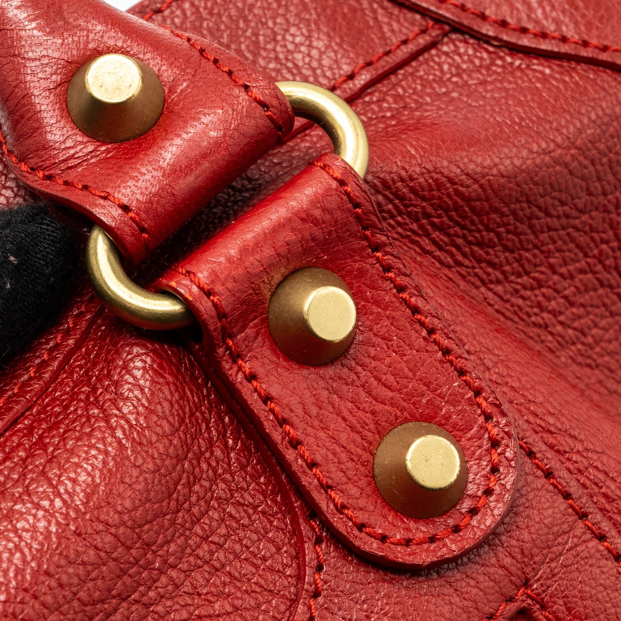 BALENCIAGA CITY BAG LEATHER RED LGHW
