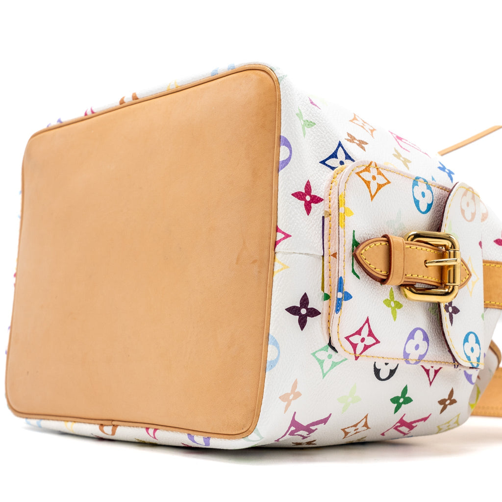 LOUIS VUITTON PETIT NOE WHITE MULTICOLOUR MONOGRAM CANVAS GHW