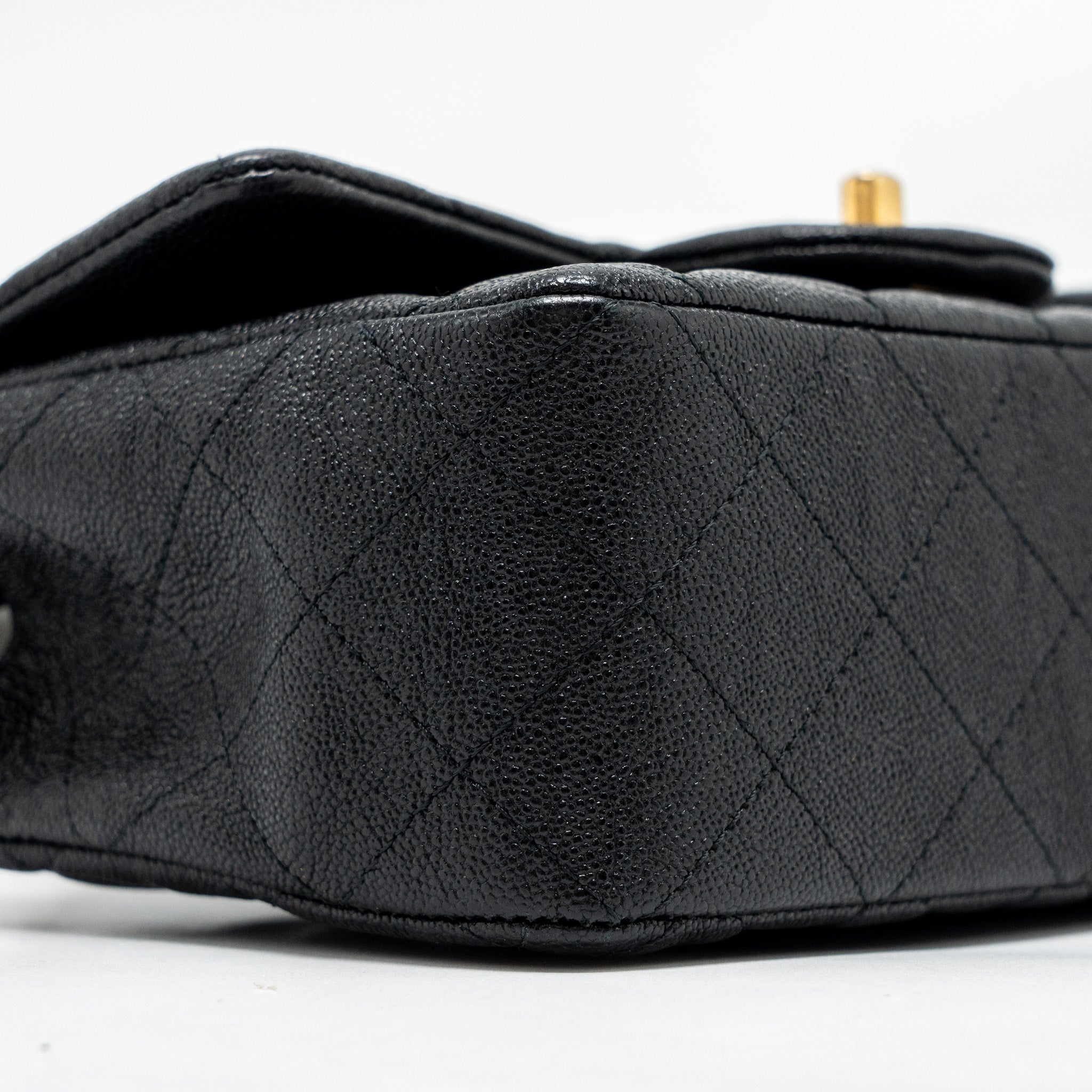 CHANEL TOP HANDLE MINI RECTANGULAR FLAP BAG CAVIAR BLACK GHW