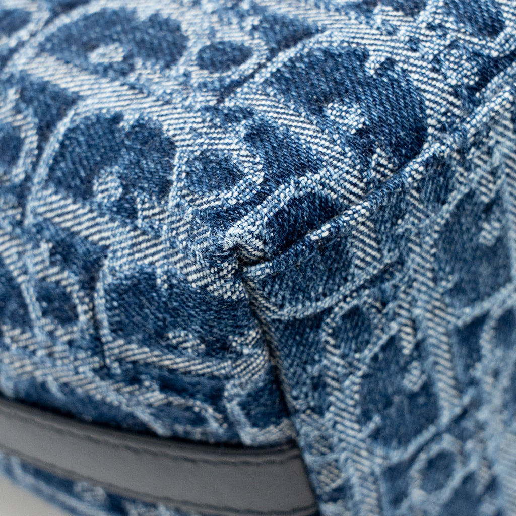DIOR DIORSTAR OBLIQUE HOBO BAG DENIM BLUE GHW
