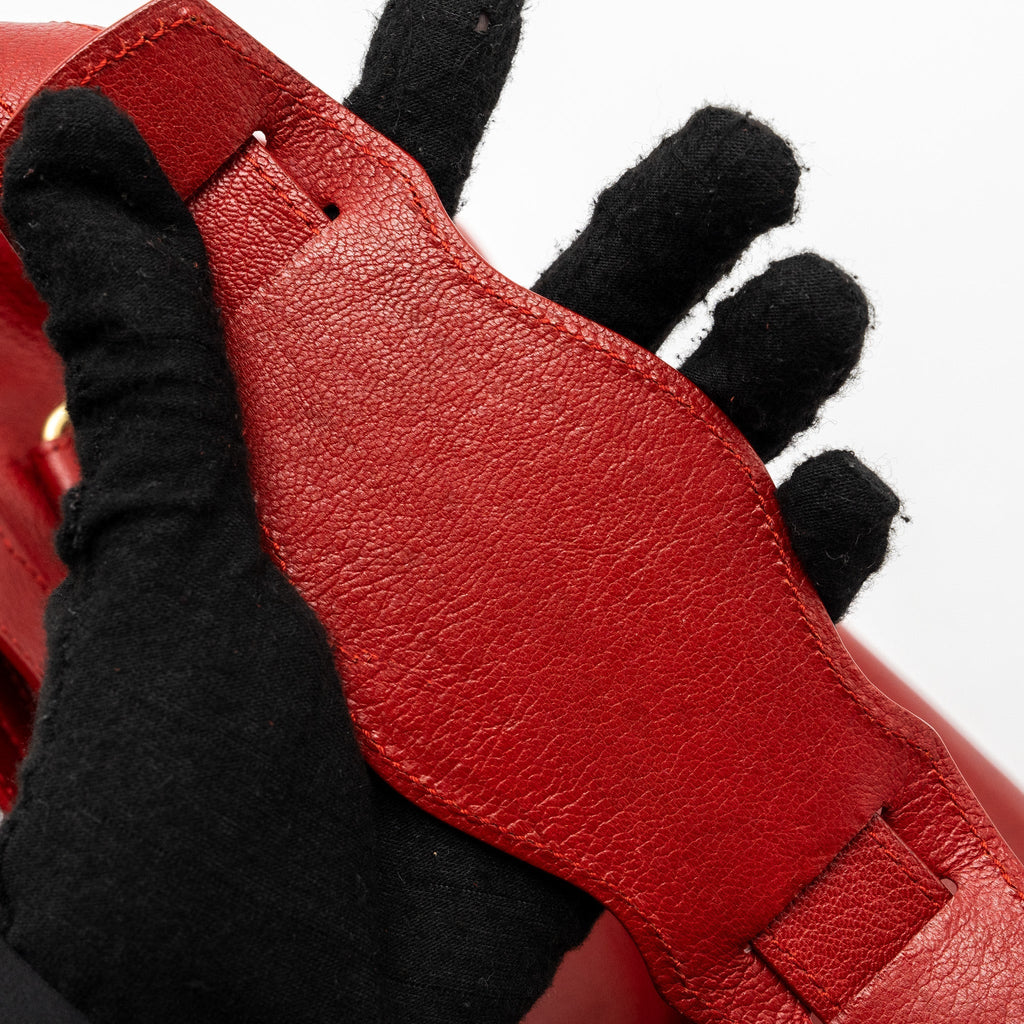 BALENCIAGA CITY BAG LEATHER RED LGHW