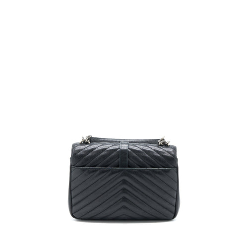 SAINT LAURENT/YSL QUILTED MEDIUM COLLEGE BAG LAMBSKIN BLACK RUTHENIUM HARDWARE