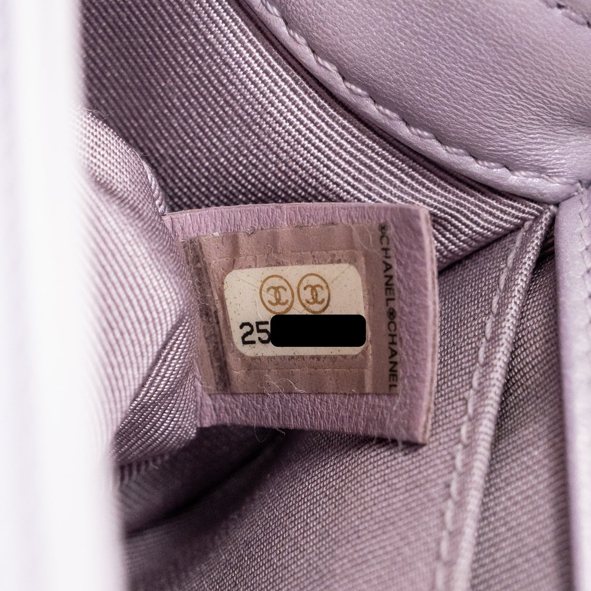 Chanel medium boy bag chevron Lambskin iridescent lilac SHW