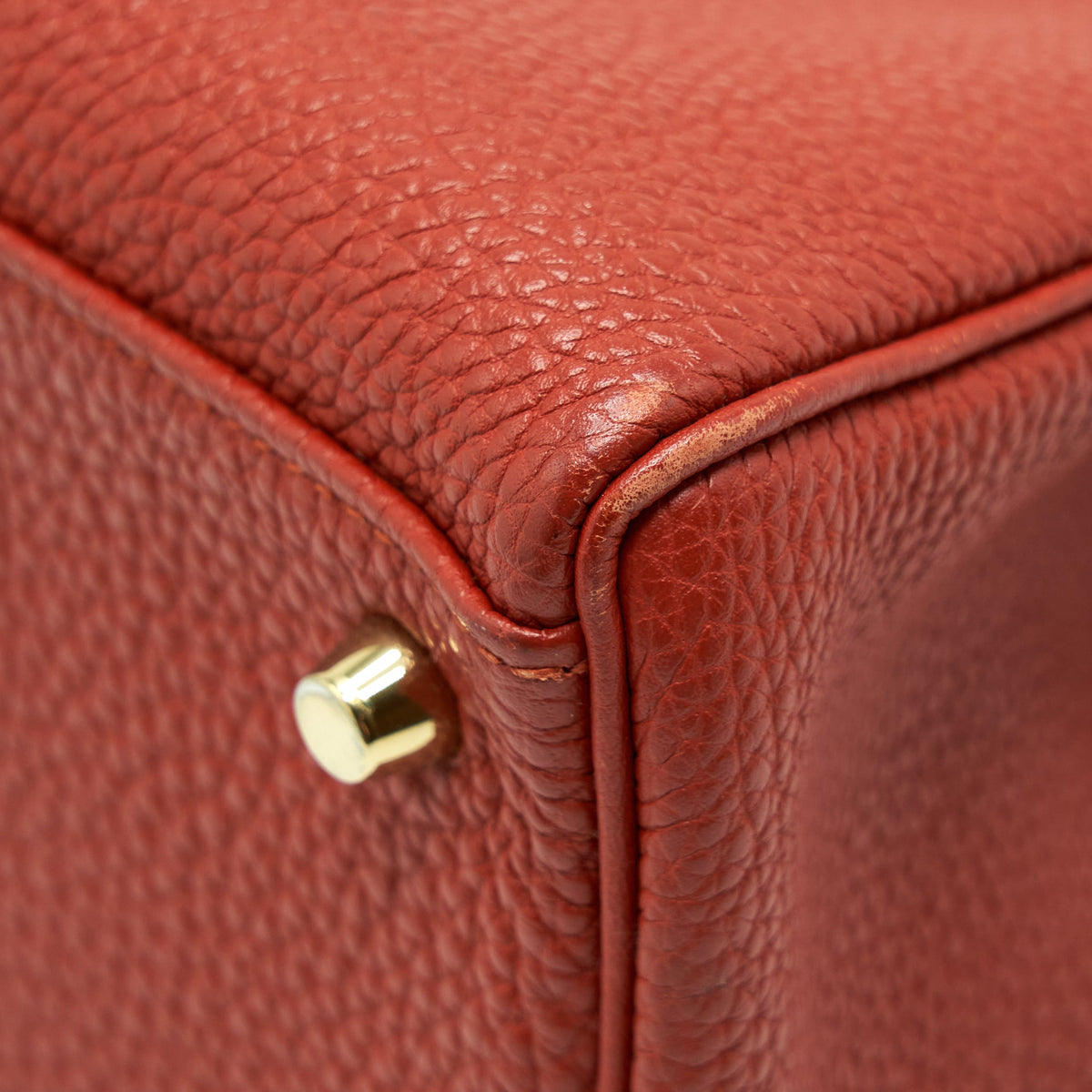 Hermes Kelly 35 Togo Vermillion GHW With An Extra Twilly