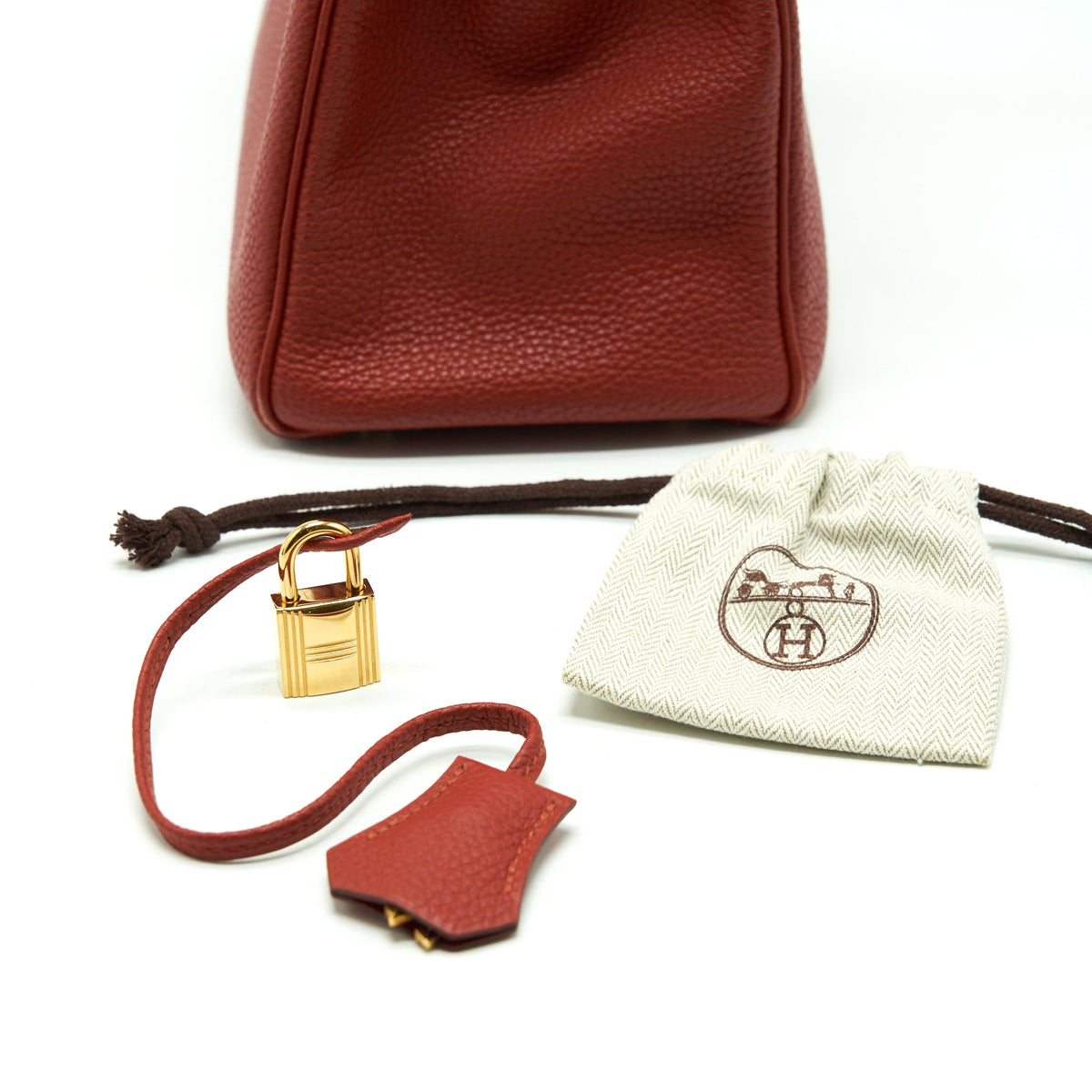 Hermes Kelly 35 Togo Vermillion GHW With An Extra Twilly