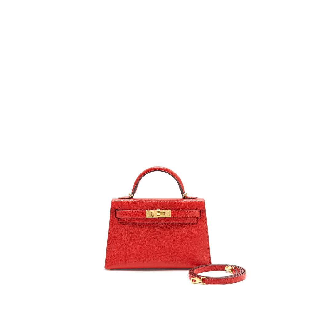 Hermes Mini Kelly Ⅱ Sellier Chevre S3 Rouge De Coeur GHW