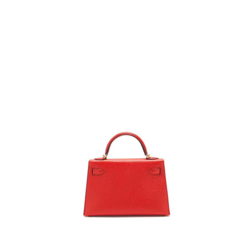 Hermes Mini Kelly Ⅱ Sellier Chevre S3 Rouge De Coeur GHW