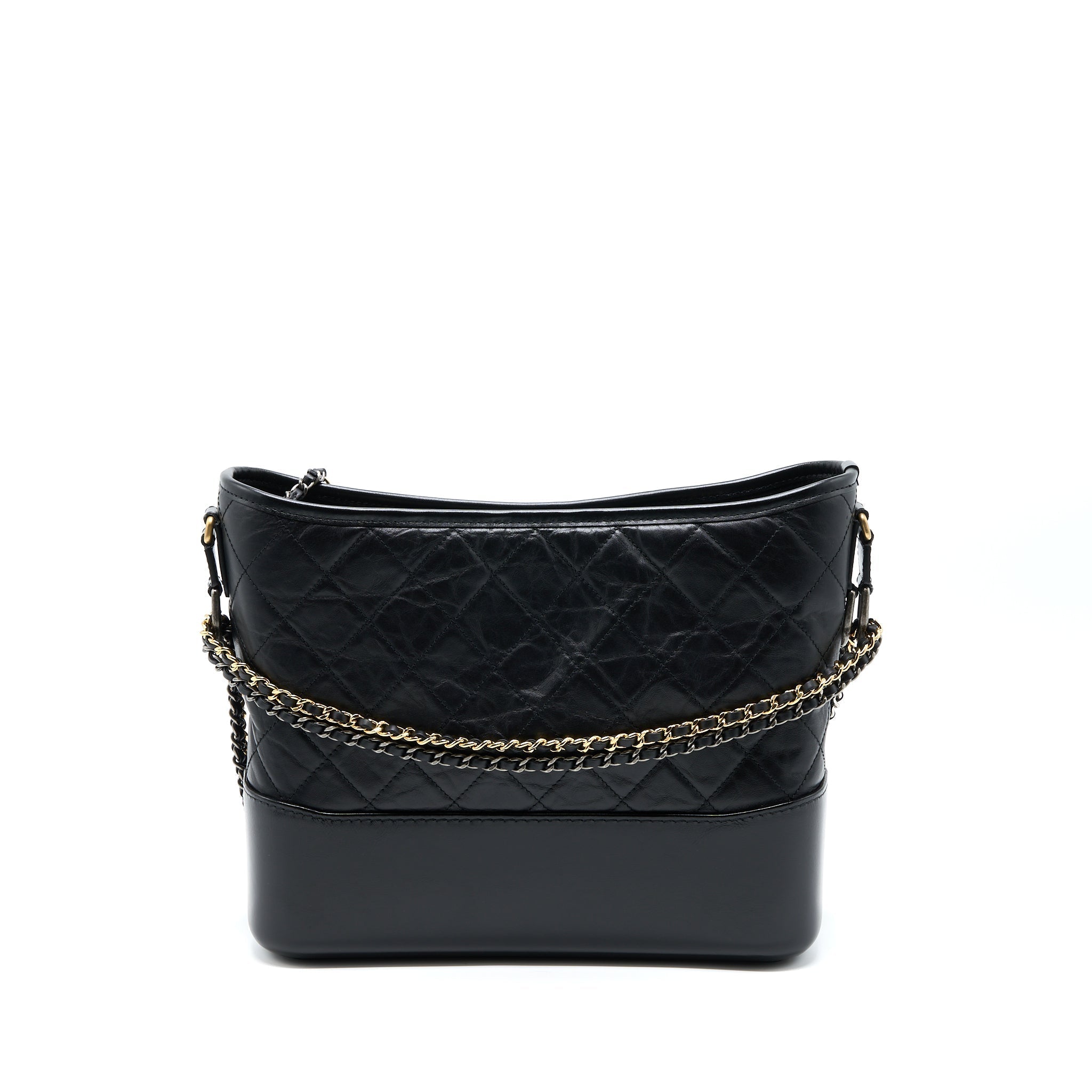 CHANEL LARGE GABRIELLE HOBO BAG AGED CALFSKIN BLACK MULTICOLOUR HARDWARE
