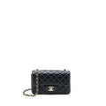 CHANEL CLASSIC MINI RECTANGULAR FLAP BAG LAMBSKIN BLACK LGHW (MICROCHIP)