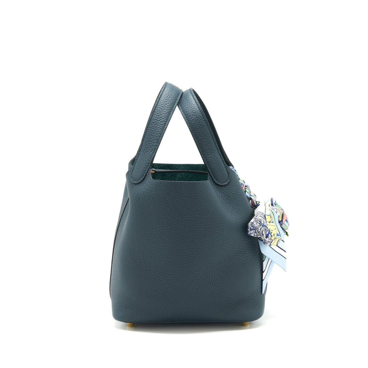 Hermes picotin 18 Lock Bag Vert Cypres GHW with an extra twilly